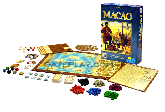 100 Complete for sale online Macao Board Game Rio Grande Games Stefan Feld RARE OOP